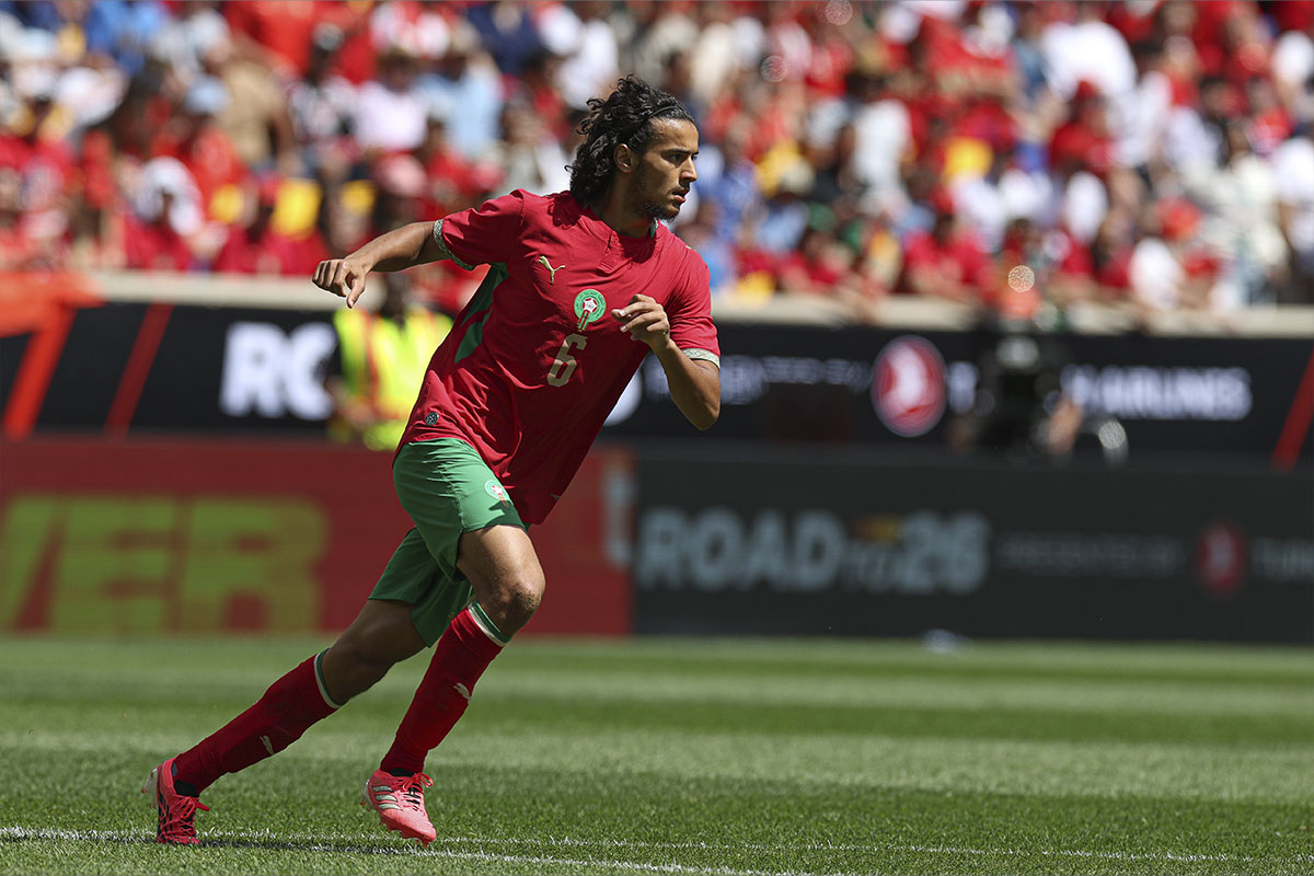 Ayyoub Bouaddi durante un partido con Marruecos | Getty Images