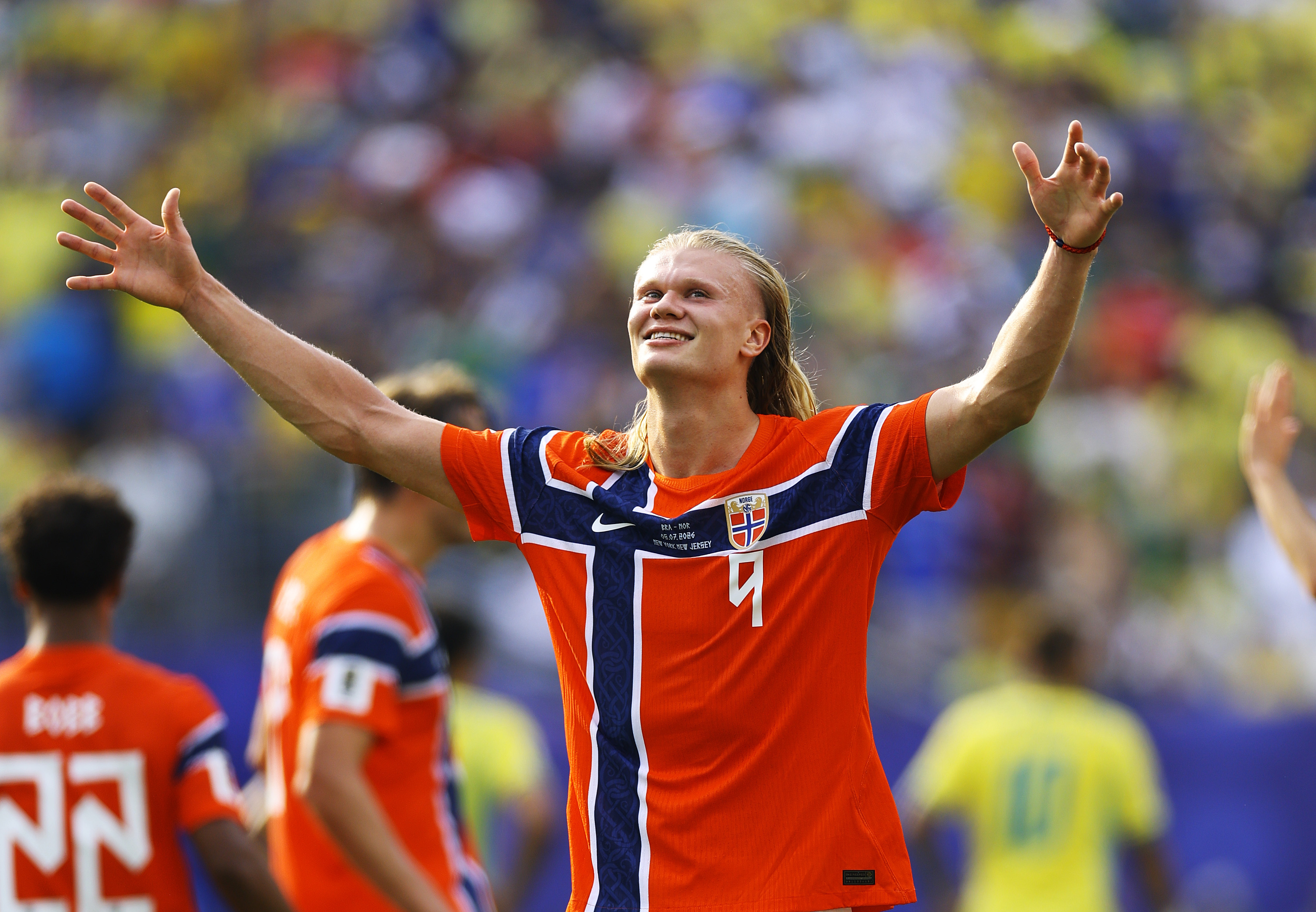 Erling Haaland celebrando un gol con Noruega | Foto: Al Bello (Getty Images)