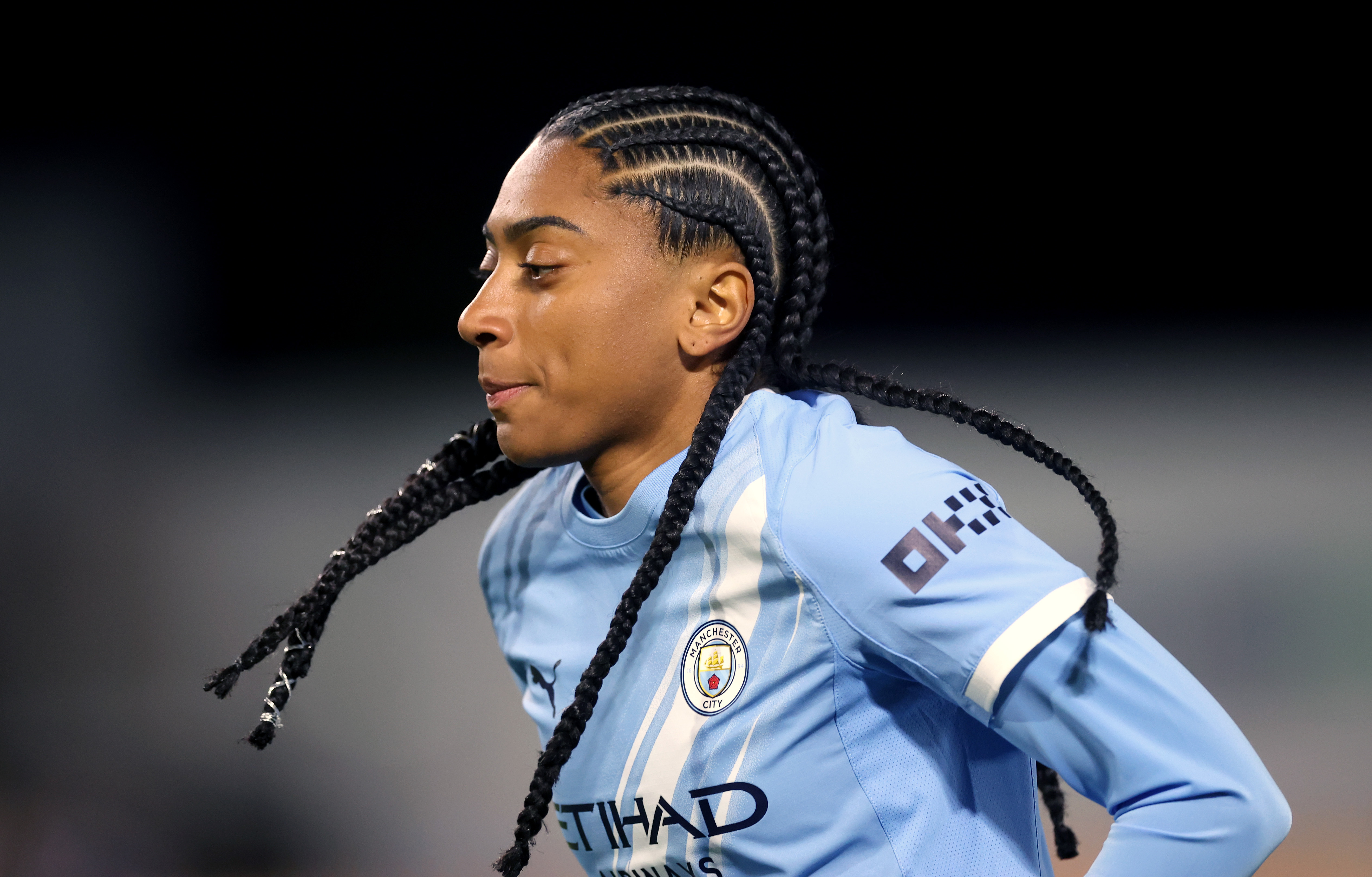 Kerolin durante un partido con el Manchester City | Foto: Carl Recine (Getty Images)